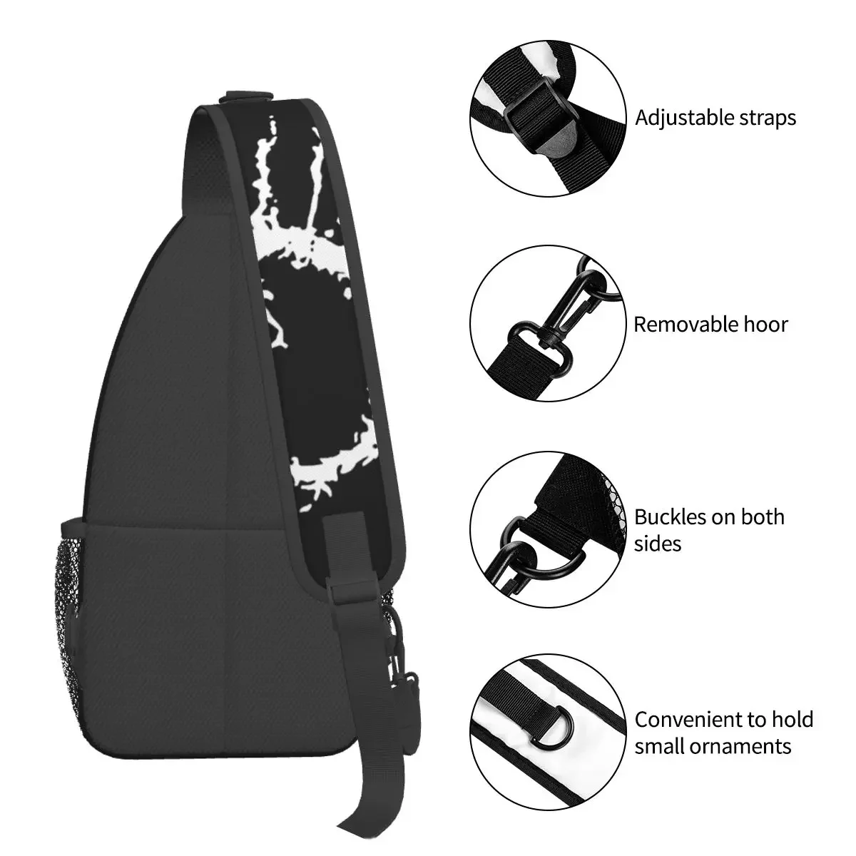 Servantes da morte crossbody sling sacos das mulheres dos homens saco de peito estendido anelado ombro mochila daypack para viagens acampamento pacote