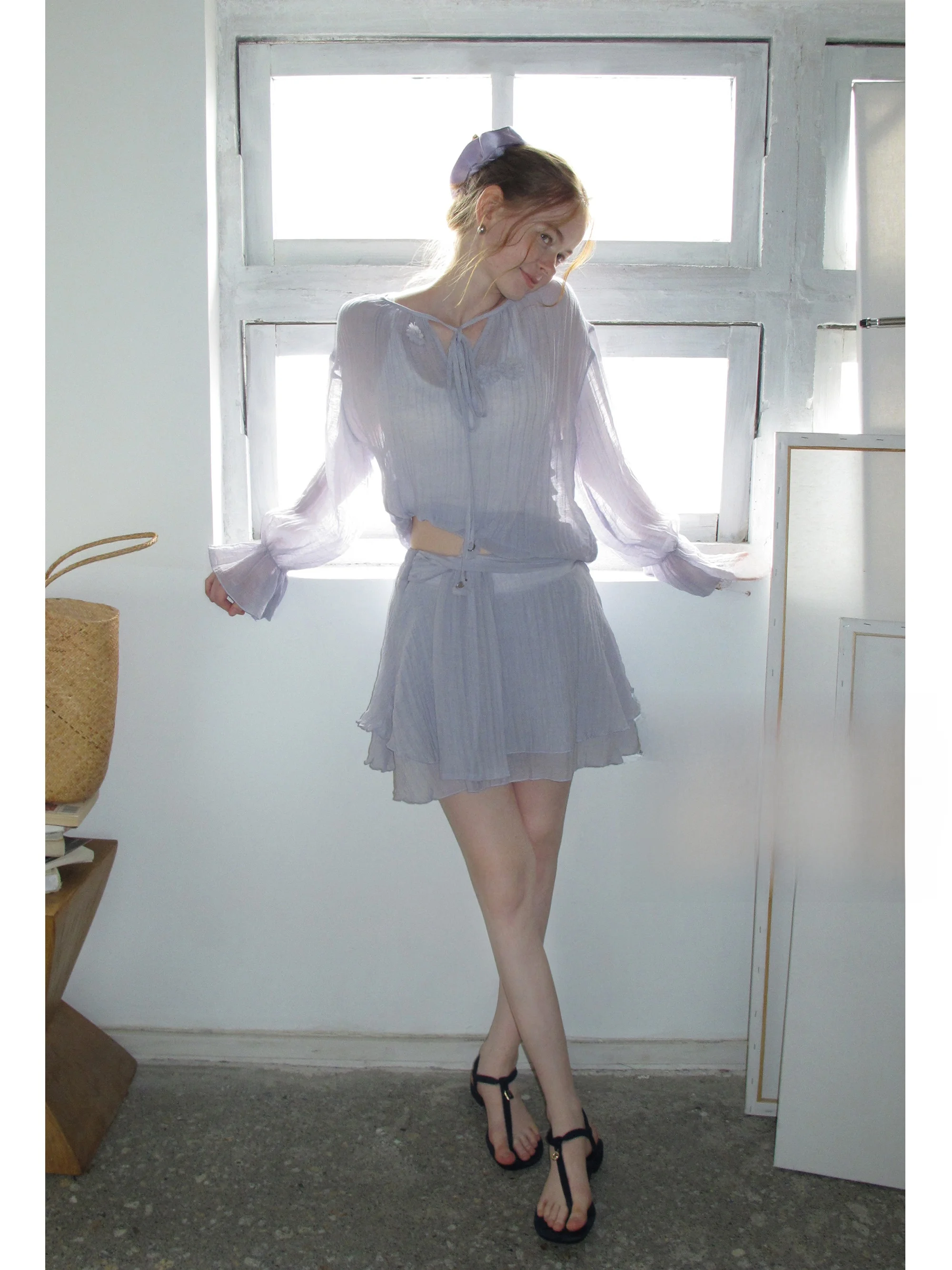 

EGGKA Summer Outfit Long Sve Sun Protection irt with Lace ort f Skirt Set Women's Two-Piece Set Flrooch Included