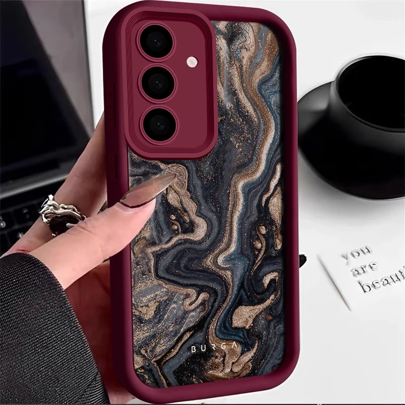 Creative Flowing Sand Phone Case For Samsung Galaxy S24 S23 S22 Ultra Plus S21 A55 A54 A53 A52 A15 A14 5G Protective Cover