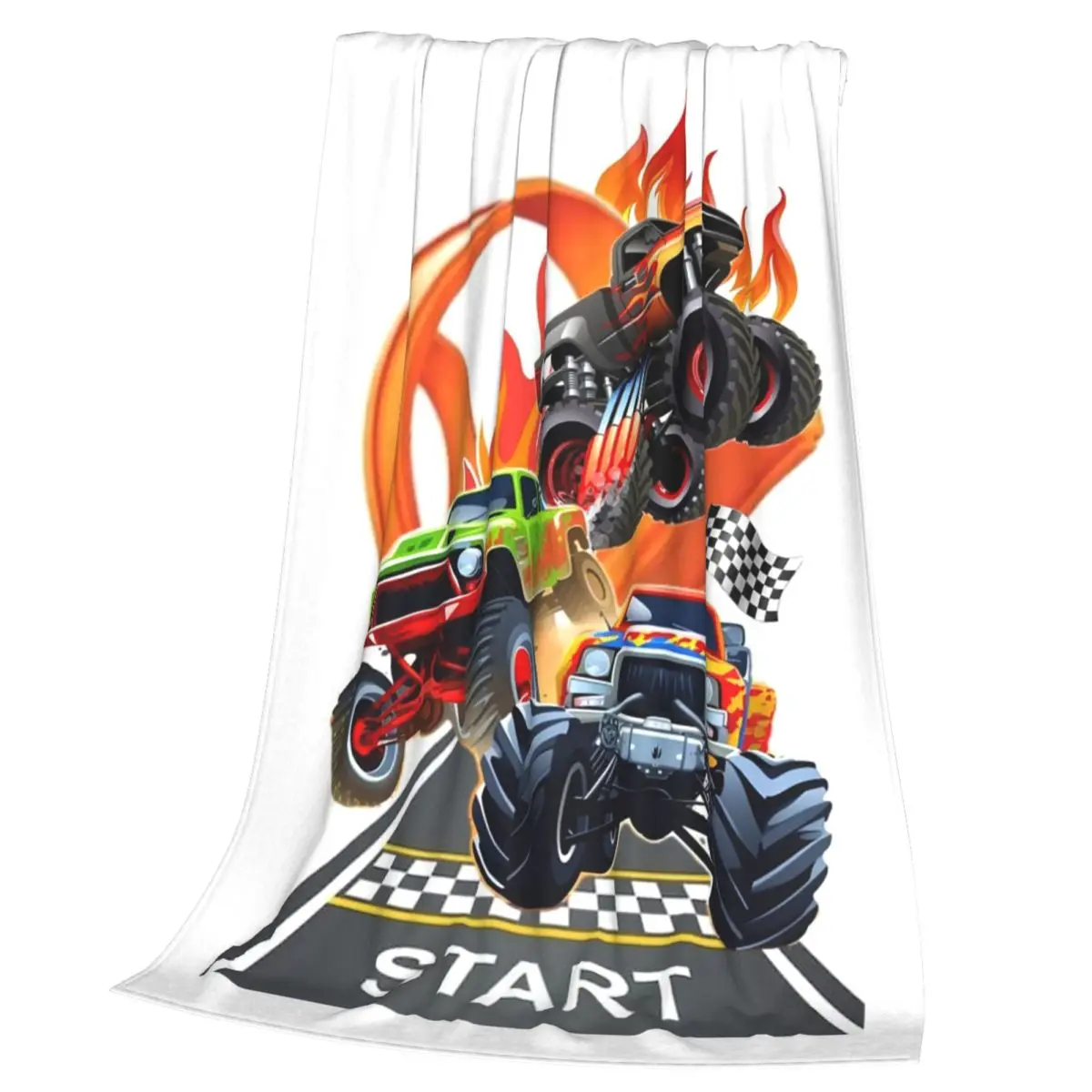 Blaze And The Monster Machines Crew Blanket Soft Warm Flannel Throw Blanket Plush for Bed Living room Picnic Travel Home Sofa