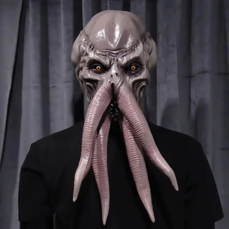 Game Lllithid Mind Flayer Squiddy Mask Halloween Decoration Cosplay Animal Octopuses Monster Latex Helmet Party Costume Props