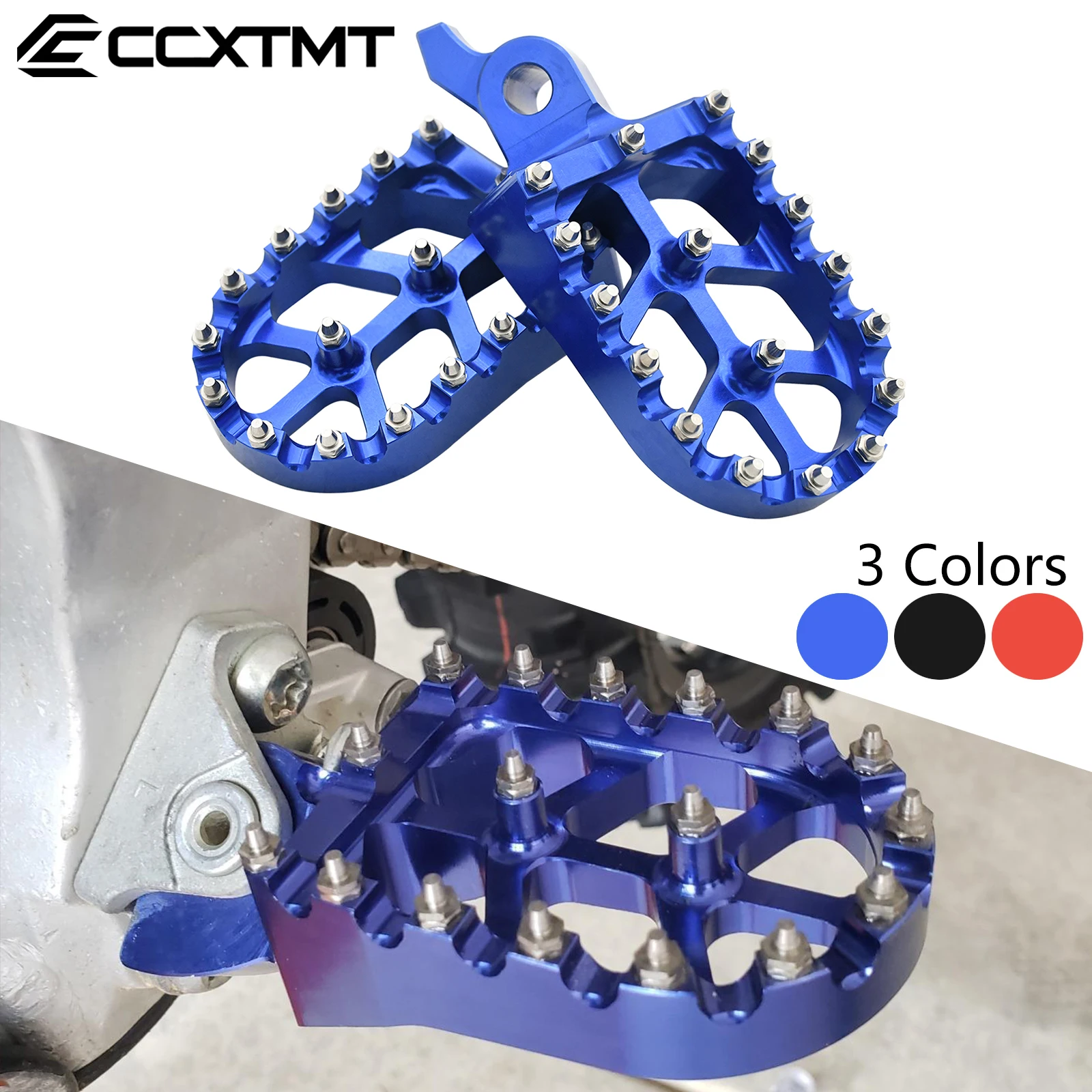 Motorcycle CNC Aluminum Footrest Pedals Foot Pegs For Yamaha YZ250F YZ450F YZ450FX WR450F 2024 YZF250 YZF450 WRF450 YZF450X