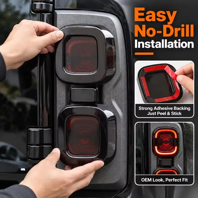 For Haval H9 V7 H7 2024-2026 ABS Smoked Black Car Tail Light Taillight Cover Turn Signal Cover Trim Exterior Car Accessories