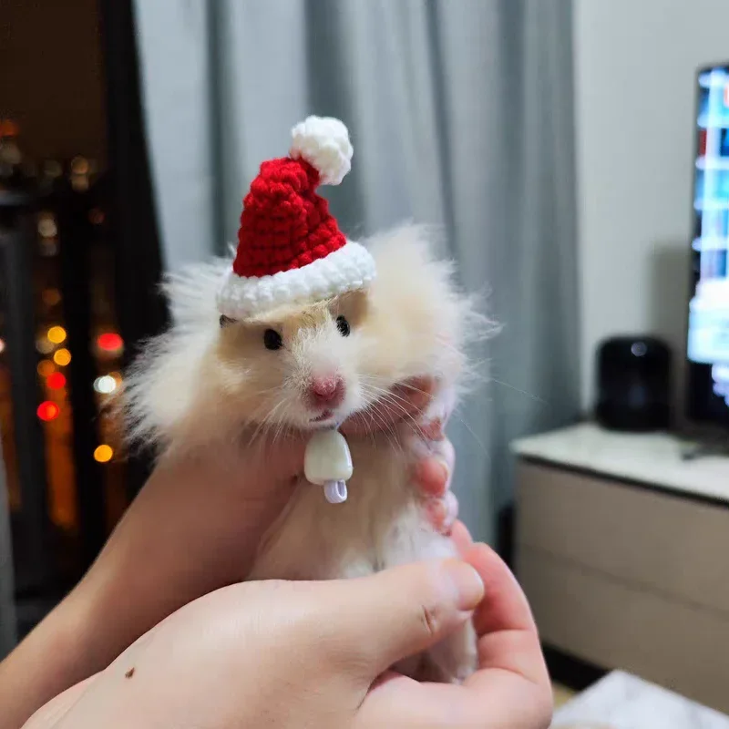 Hamster Christmas Costume Guinea Pig Mini Small Pet Items Hat Scarf Headwear Pet Outfits for Chinchilla Rabbit Bunny Accessories