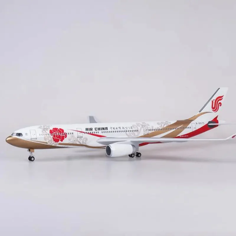 

1/135 Scale Aircraft 47cm Air China A330 Resin Plane Model Airplane Diecast Assemble Toy With LED And Wooden Base Birthday Gifts