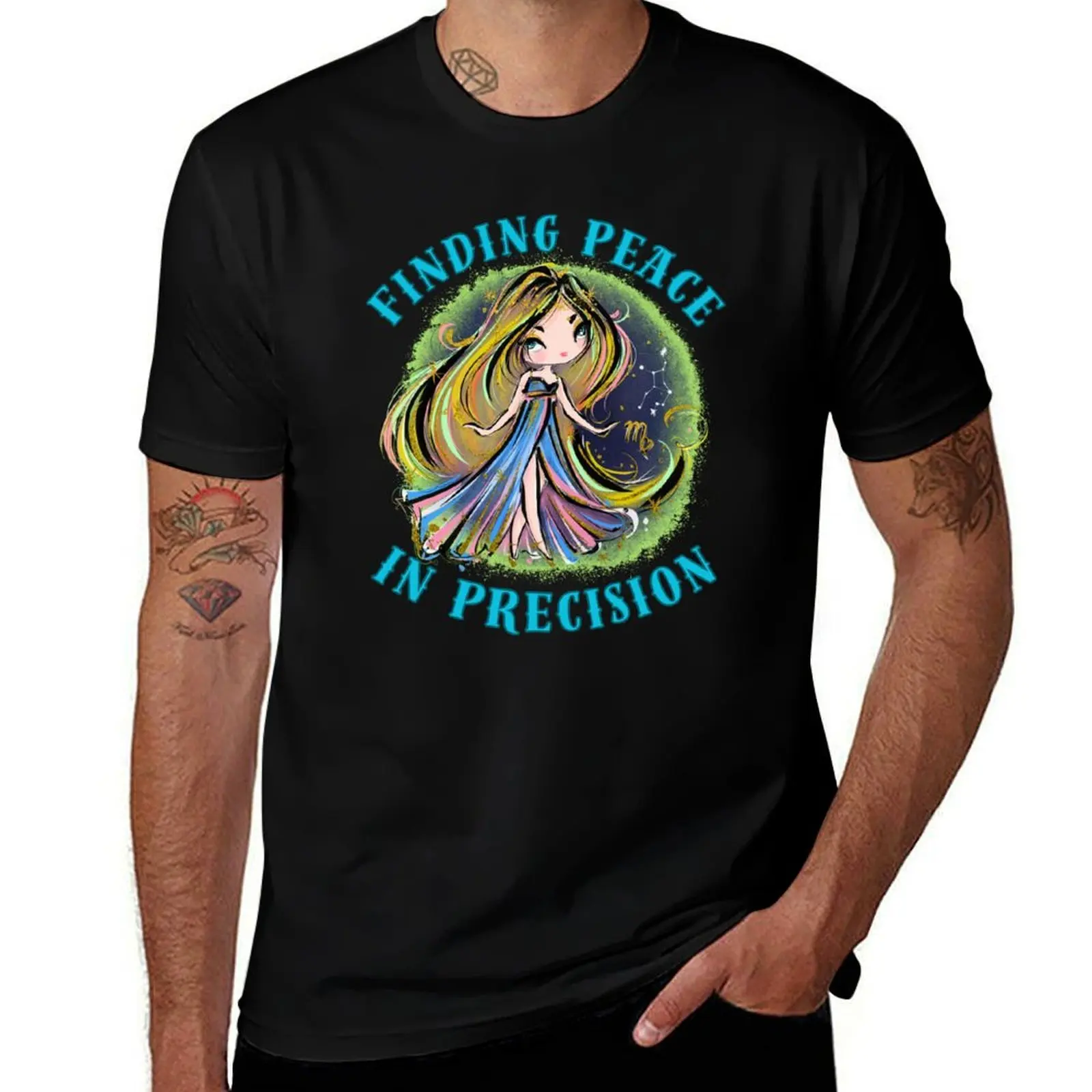 

Finding Peace In Precision. zodiac virgo T-Shirt clothes summer shirt Men's t shirts
