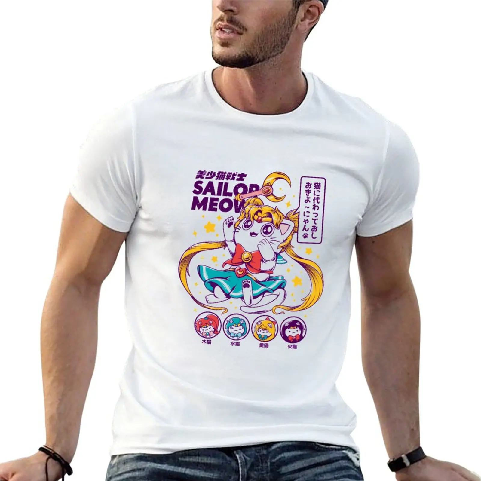 

men t graphic t T-Shirt Meow Sailor brand cotton mens 100% shirt shirts luxury