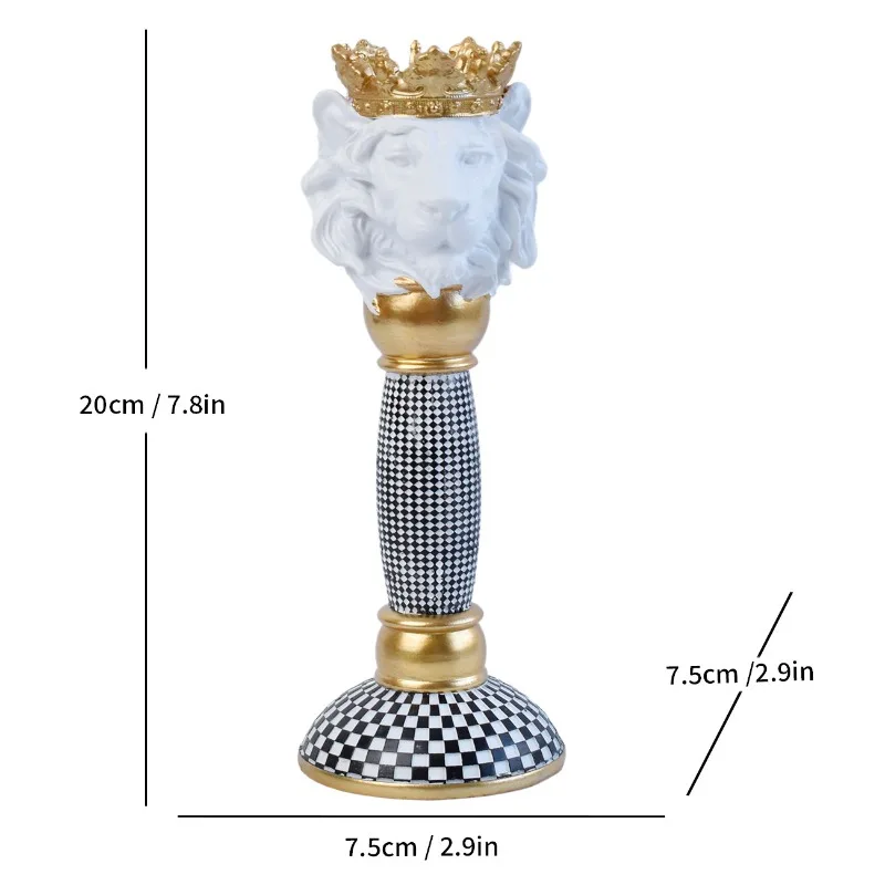 1PC Animal Head Candlestick Resin Bracket Horse Eagle Tauren Monkey Lion Tiger Wolf Statue Zebra Rhinoceros Antelope Decoration