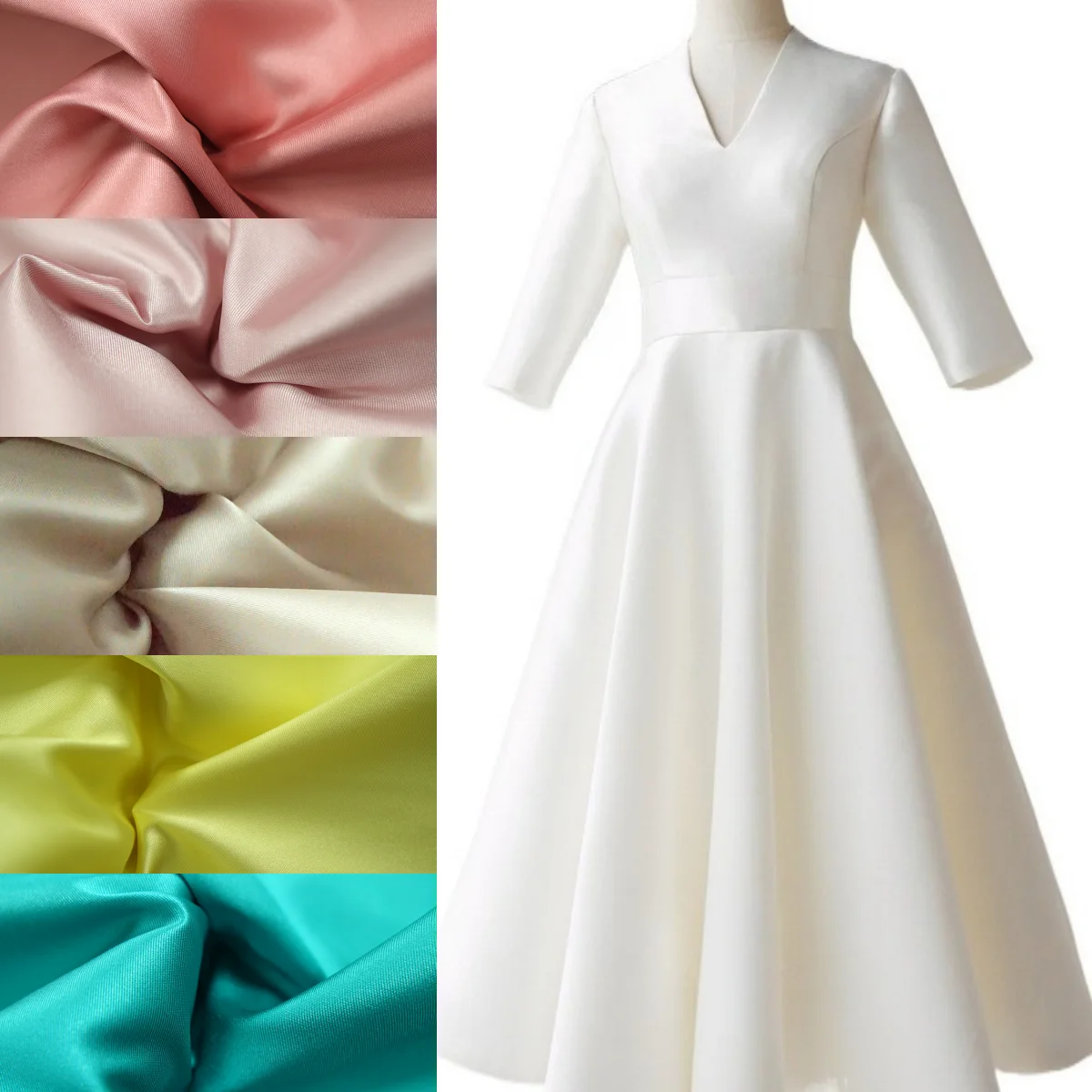 Vestidos de novia de diseño de tela de seda Mikado engrosada de alta calidad, vestidos de noche, vestidos de moda, ropa formal, telas crujientes