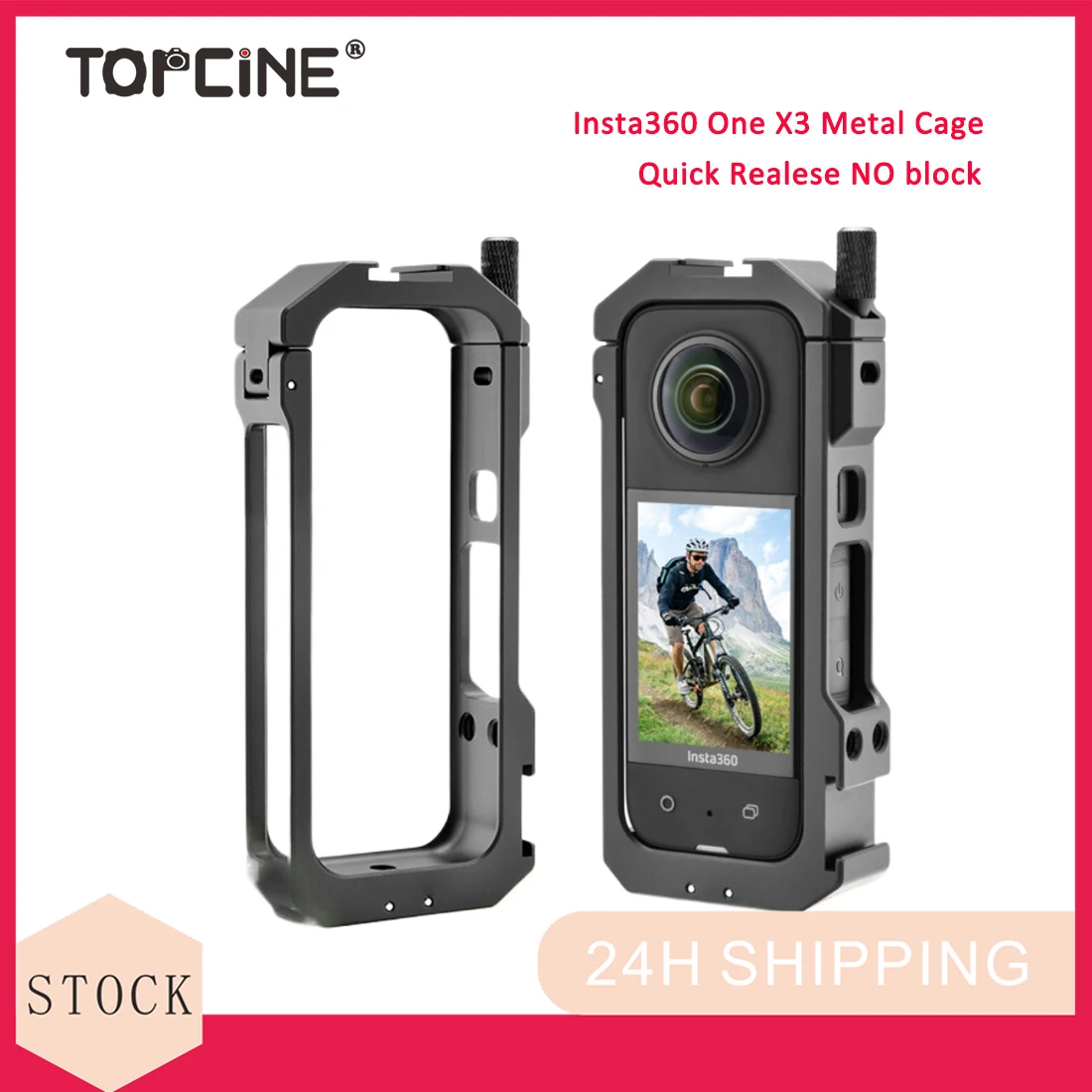 Protective Cage of Insta360 ONE X3 Camera Cage 2 Cold Shoe Mounts No Block Mic & Battery Foldable Magnetic No Tool Installation