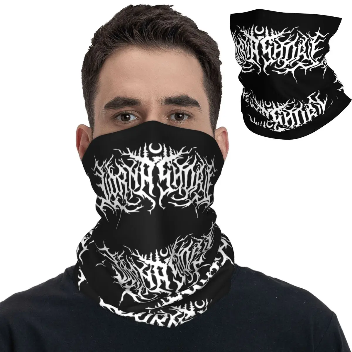 

Lorna Shore Logo Heavy Metal Band Bandana Neck Gaiter Printed Face Scarf Multifunctional Headwear Hiking Unisex Adult Breathable