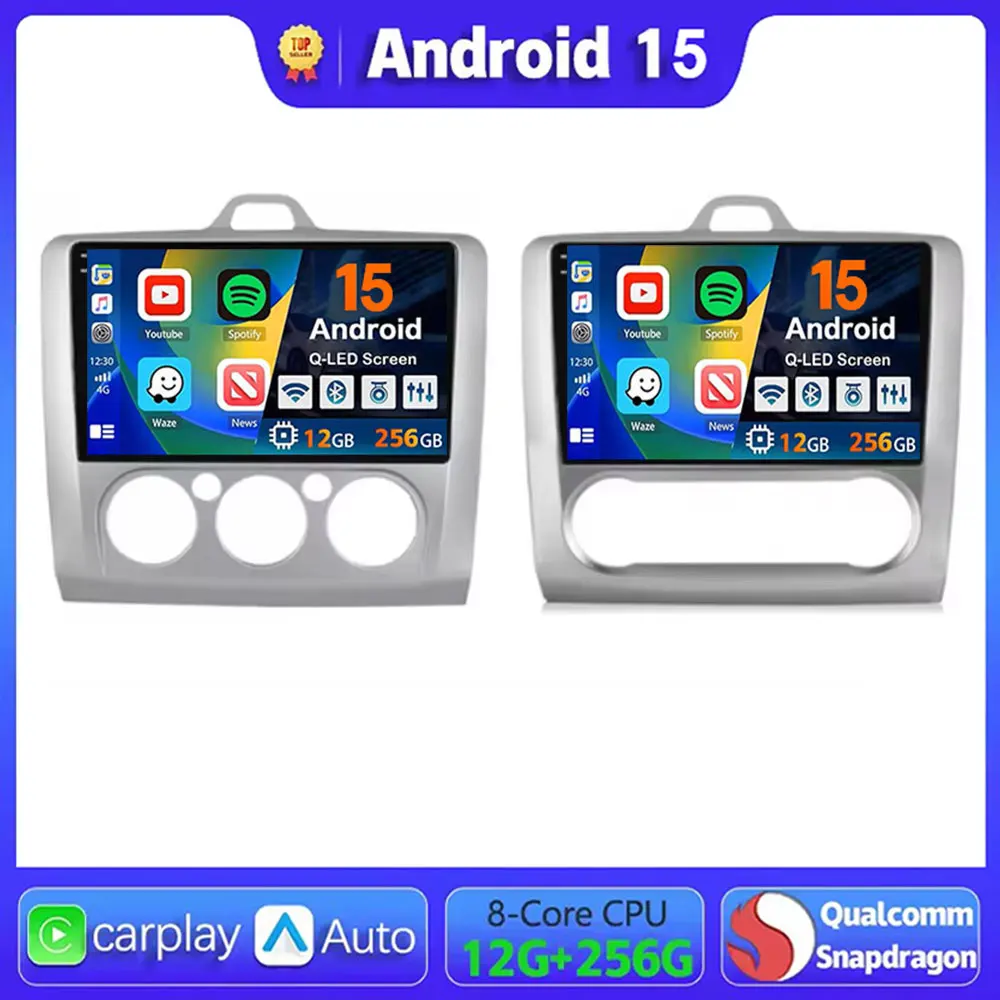 

Android 15 Carplay Car Radio For Ford Focus 2 3 Mk2 Mk3 2004 - 2011 Navigation GPS Multimedia Player WiFi+4G Stereo Auto DSP