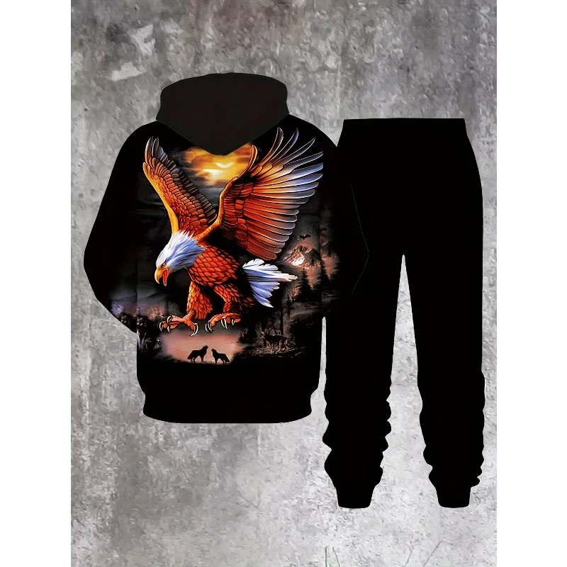 Рисунок 6 - Мужской комплект с капюшоном с узором орла для улицы