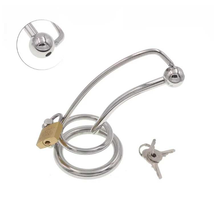 New Stainless Steel Male Chastity Shock Cock Cage With Metal Hollow Chastity Cage Catheter BDSM Slave Couple Sex Toys For Men