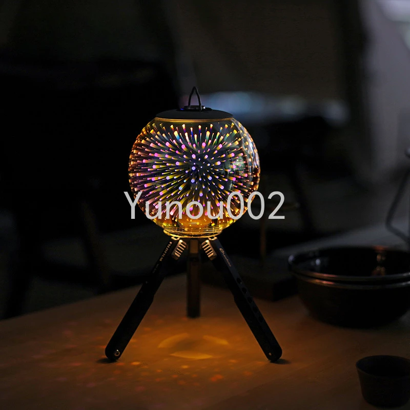 Lantern Camping Lighting Light Light and 3D Shadow Glass Lampshade Thous Winds Goal Zero LED Light 3D Firework