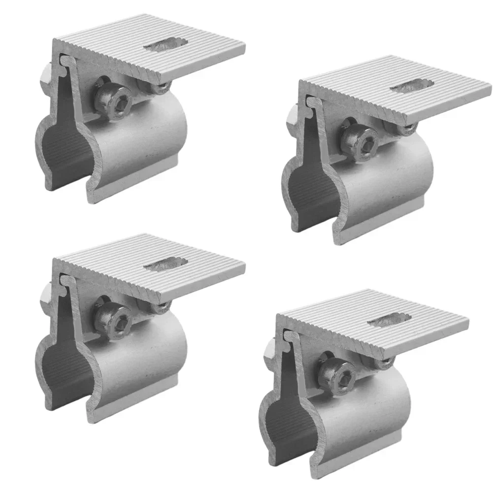 

4Pcs Solar Panel Bracket Photo Voltaic PV Panel Roof Standing Seam Clamp Aluminum Alloy Solar Power System Mounting Fixing