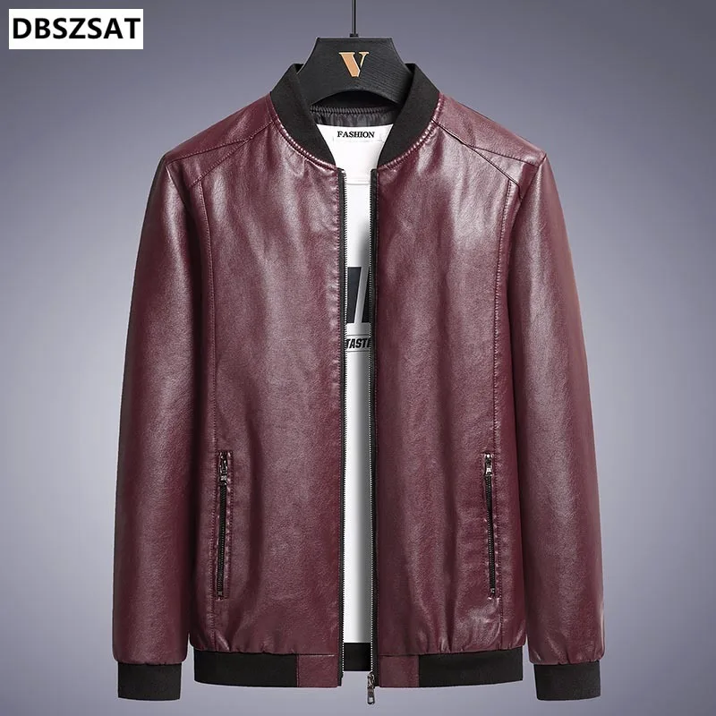 

2023 Men's Jacket Fashion Mens Vintage Leather Jackets Casual Men Faux Leather Motorcycle Jackets Biker Zipper Pockets Coats