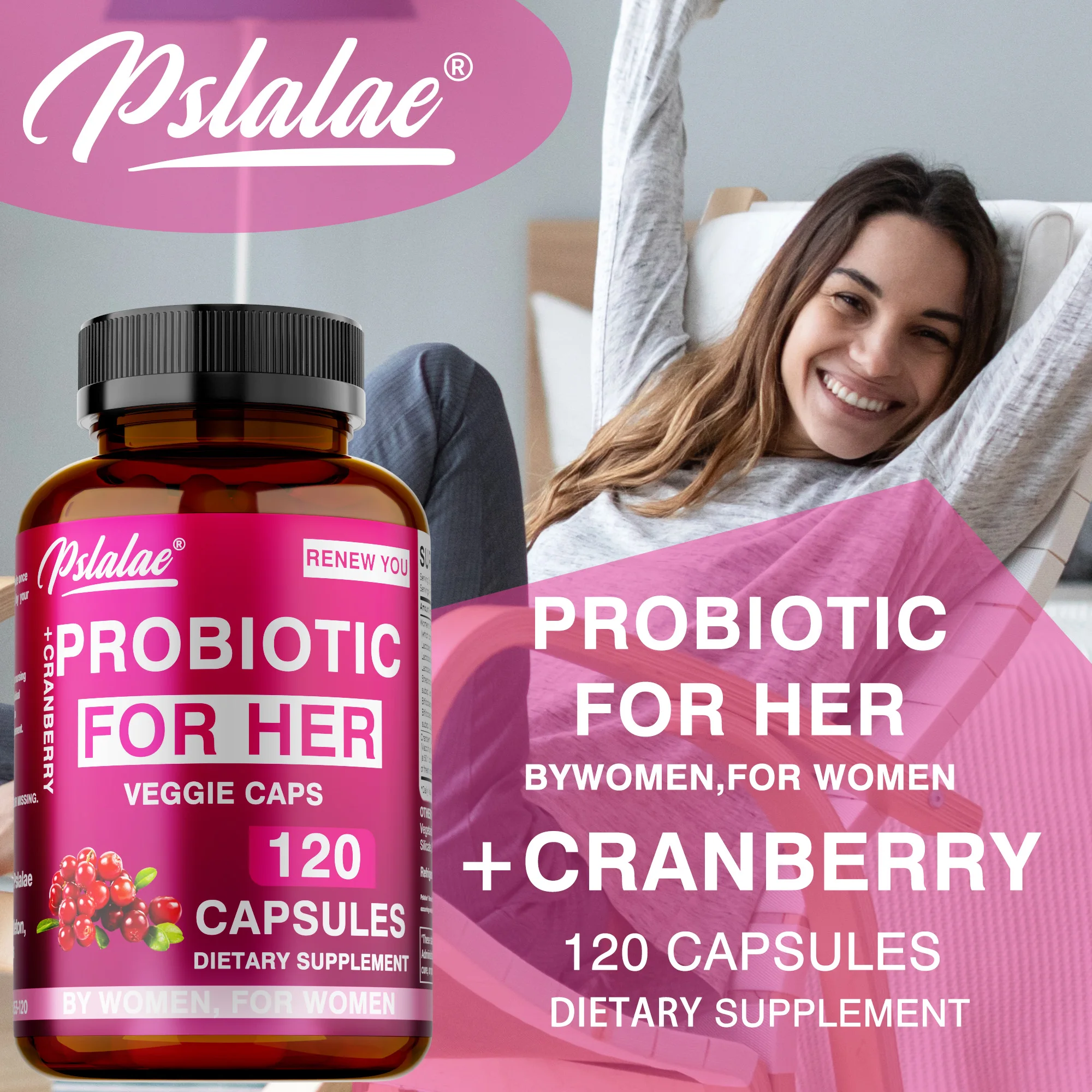 

Probiotics for Women - Promote Digestion, Intestinal and Immune Health, Metabolism - with Prebiotics, Digestive Enzymes