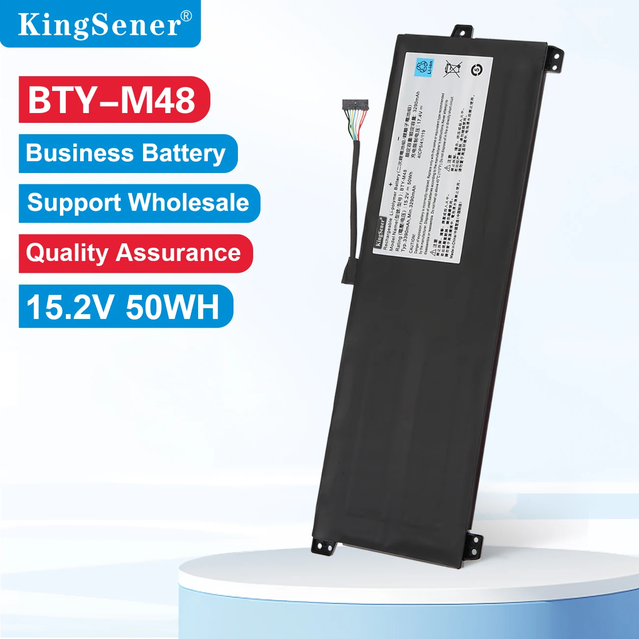 

KingSener BTY-M48 4ICP5/41/119 Battery For MSI PS42 8M-211PH 8RB Prestige 8RA-044VN 8RC-001ES 8M-437 MECHREVO S1 i5 i7 3390mAh