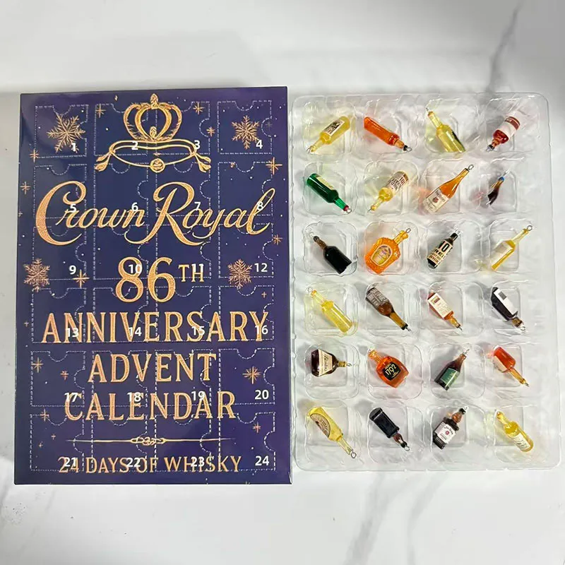 صندوق تقويم قدوم الويسكي بيرة ثلاثية الأبعاد لمدة 24 يومًا - مجموعة هدايا العد التنازلي للعطلات مع مشروبات حرفية متنوعة للاحتفال بعيد الميلاد #3