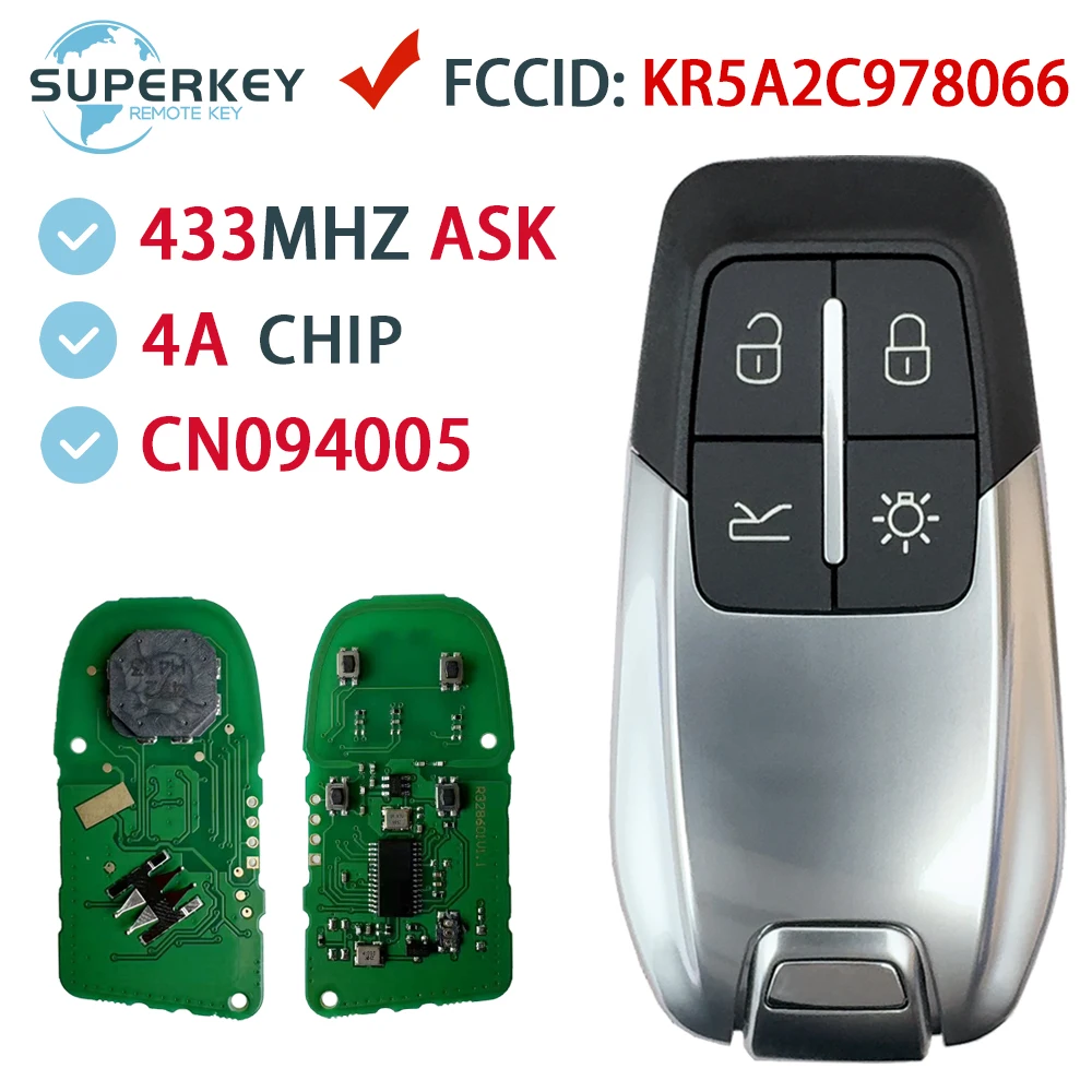 

FCCID: KR5A2C978066 Smart Remote Fob Car Key 4A Chip 433MHz For Ferrari 458 588 488GTB LaFerrari 2014-2020 CS094004