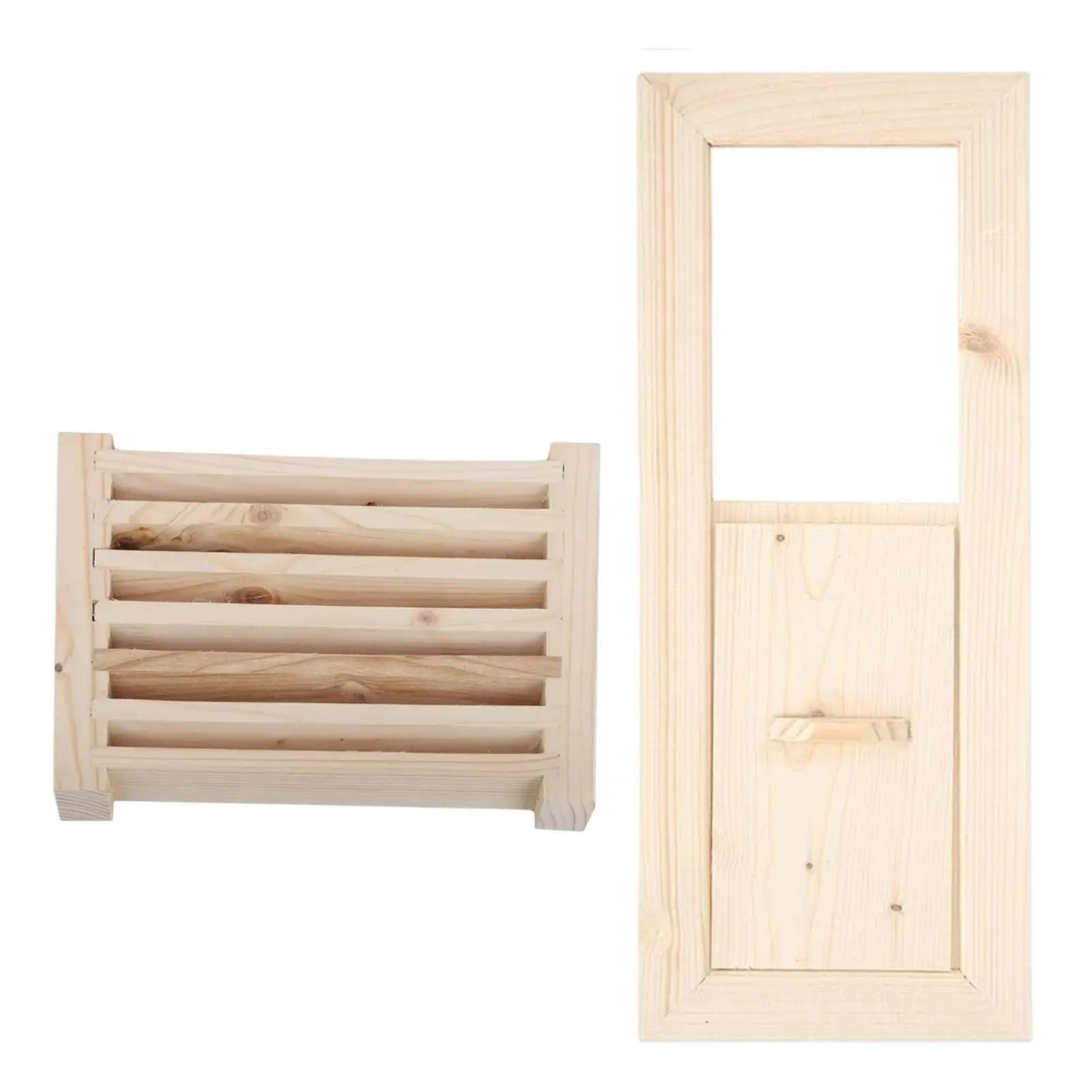 Sauna Vent Kit Panel Wooden Louvers Equipment Ventilation Shutter Window for