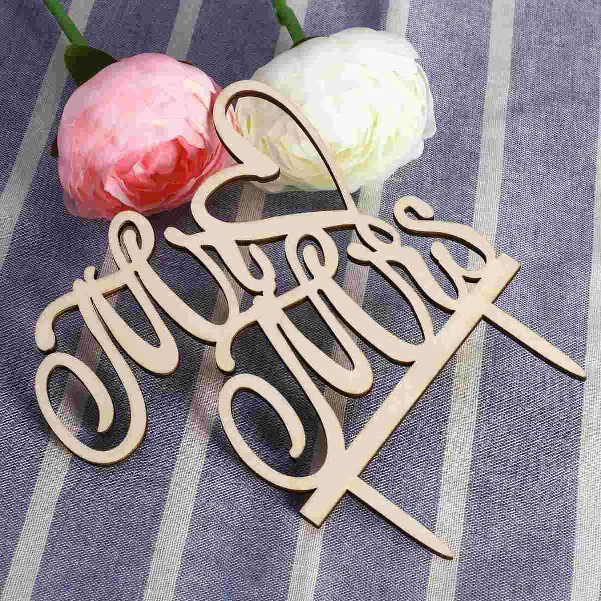 Cake Topper Handgemaakte Houten Bruiloft Decoraties Vintage Handleiding Retro Stijl Toppers Houten Mooie Design Bruid