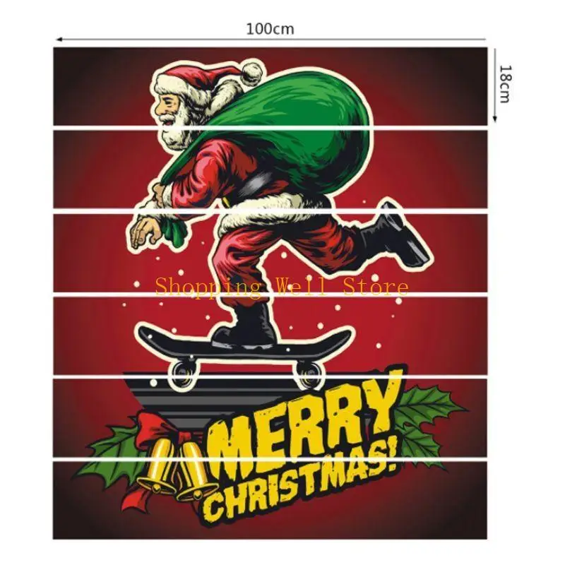 KX4B 6PCS / SET Christmas Series Série d'escalier d'escalier Sticker Auto-Adhesive D