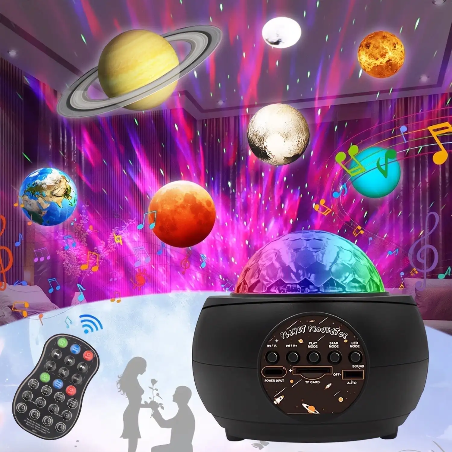 Galaxy Projector, Star Projector for Bedroom, Bluetooth Speaker Night lamp for Kids Adults Home Ceiling Gaming Room Decor lamp
