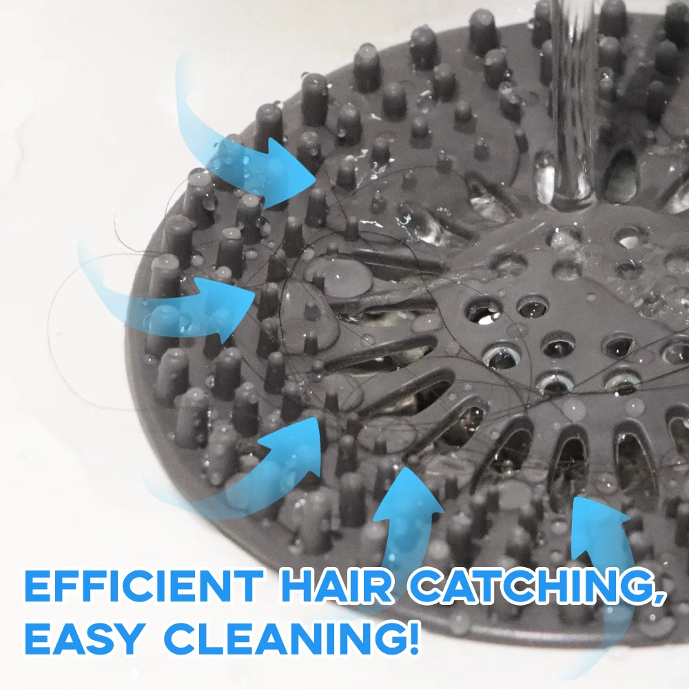 Silicone Hair Catcher Shower Drain Cover I Shower Drain Hair Catcher for Bathroom, Kitchen and Bathtub Drain Stopper