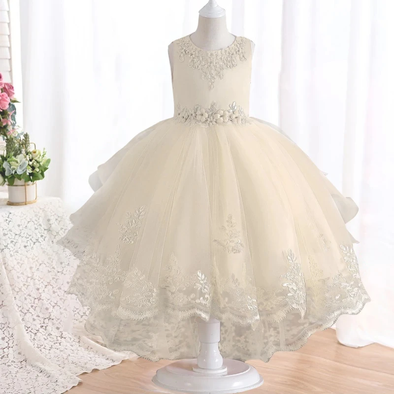 New Girl Birthday Party Sequin Jumpsuit trailing Evening Dress Elegant flower girl Wedding Bridesmaid trailing dress 3-10 Y