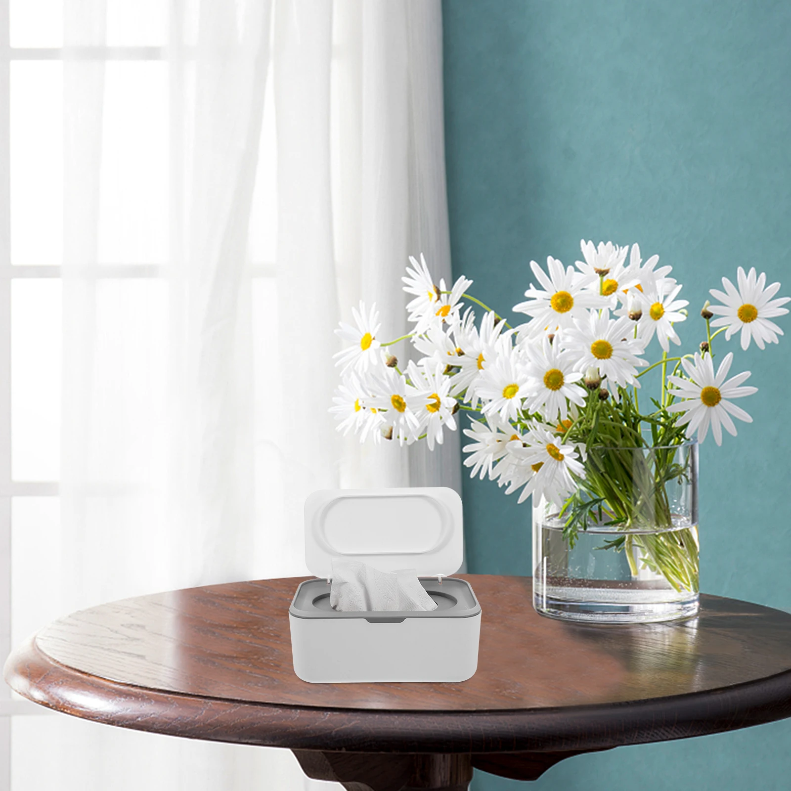 

Plastic Tissue Dispenser Box Dustproof Sealed Large Capacity Wet Wipes Holder Mask Storage for Bathroom Home Desktop Use