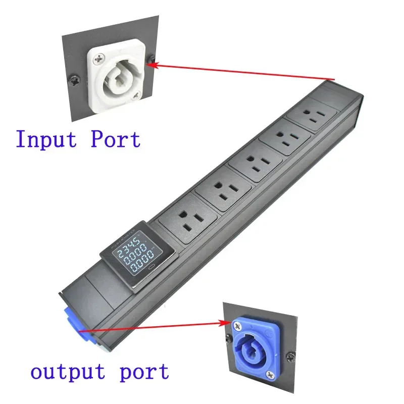 Imagem -03 - Pdu Power Strip com Amperímetro Tomada sem Fio Interruptor de Interrupção Único Cabinet Rack Schuko Aviação Schuko 110ac Eua