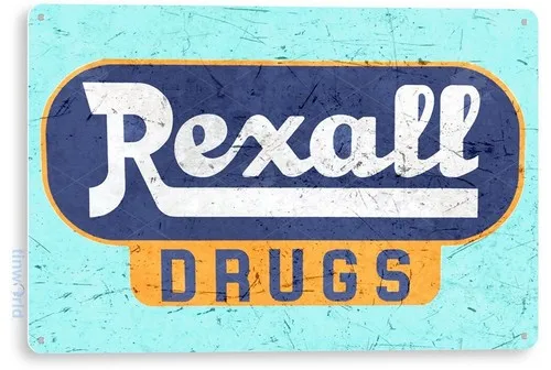 TIN SIGN Rexall Drugs Vintage Metal Décor Art Cottage Kitchen Store Bar A737 --Tin Sign