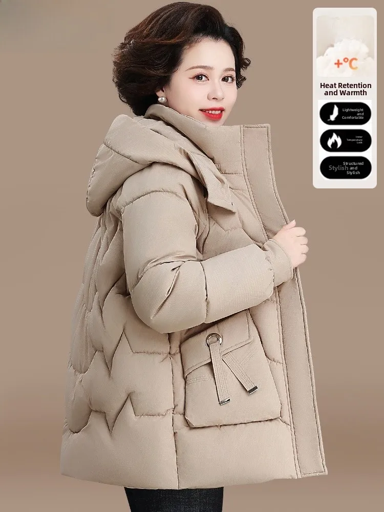 

Women's Winter Thiened Warm Cotton Jaet Coat Durable Polyester Fiber Large Size down Cotton Clothes Faionable Senior Wo...