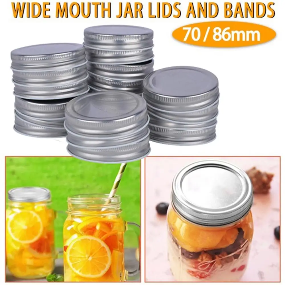 16Pcs 70/86mm Mason Jar Lids Kitchen Leak Proof Anti Rust Canning Lids Glass Bottle Mug Caps