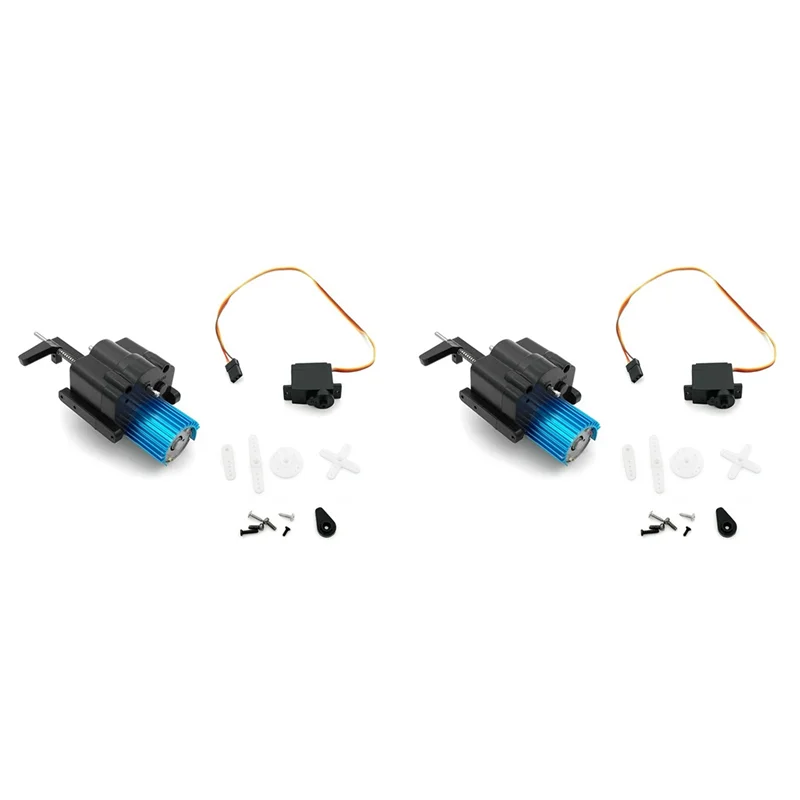 2X 370 モーター 2 スピードギアボックス WPL B1 B14 B16 B24 C14 C24 MN D90 MN99S RC カーアップグレードパーツアクセサリー-AA02