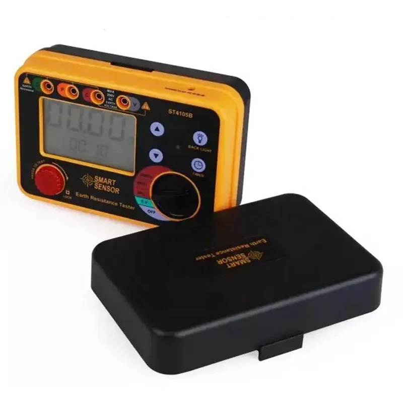 جهاز استشعار ذكي ST4105A 200 أوم ST4105B 2000 أوم LCD الخلفية جهاز اختبار مقاومة الأرض الرقمي