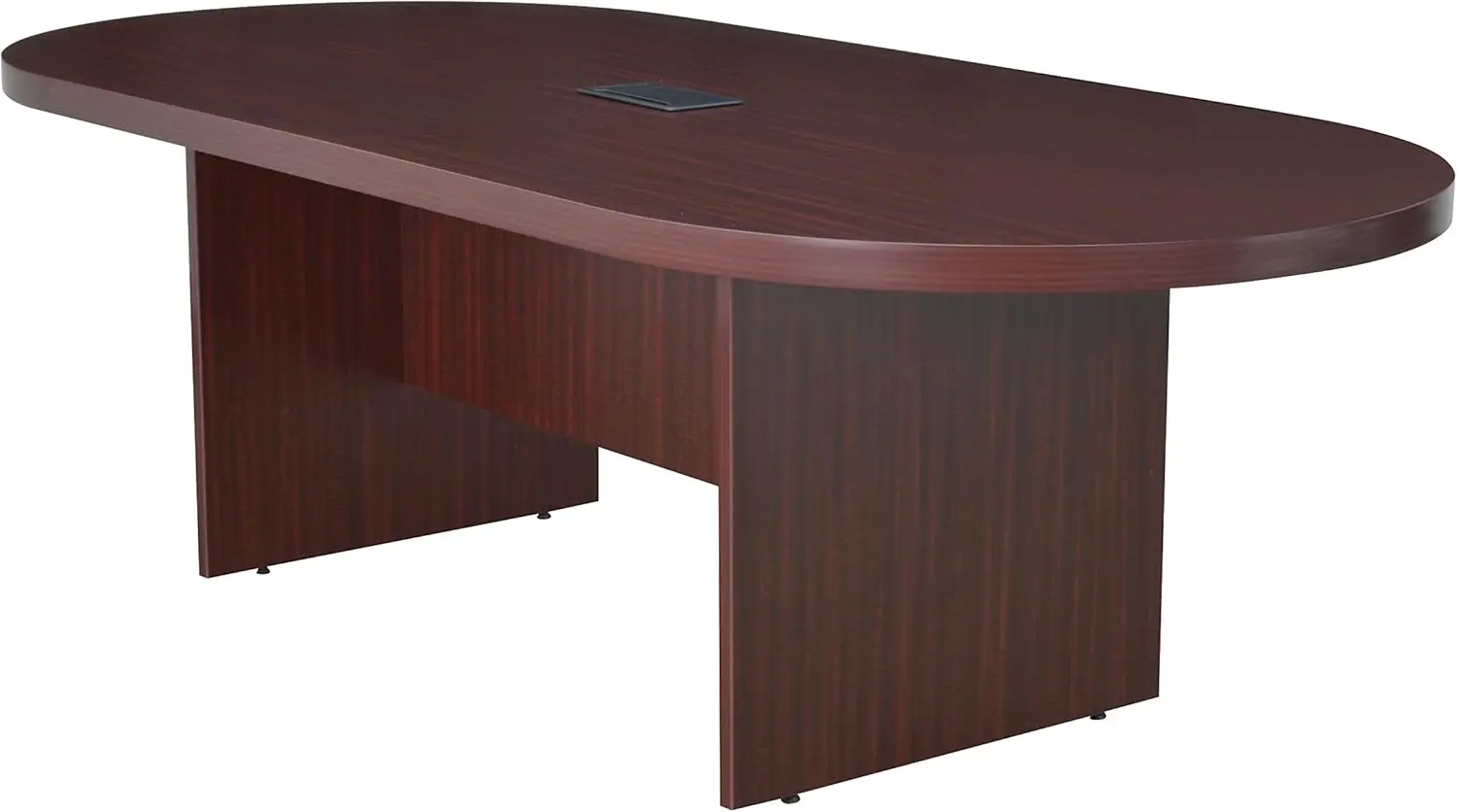 Con Power Data Grommets Legacy Racetrack mesa de conferencia, 95 pulgadas, caoba