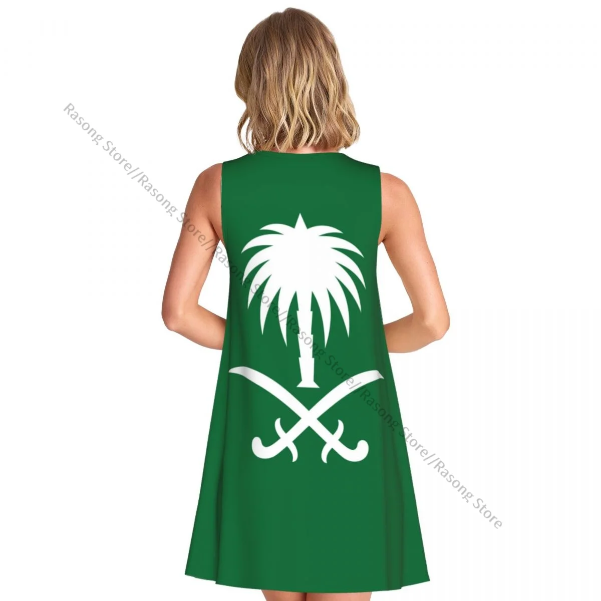 Women's Dress Summer Casual T Shirt Dresses Beach Cover up Saudi Arabian Palm Tree And Sword Tank Dress