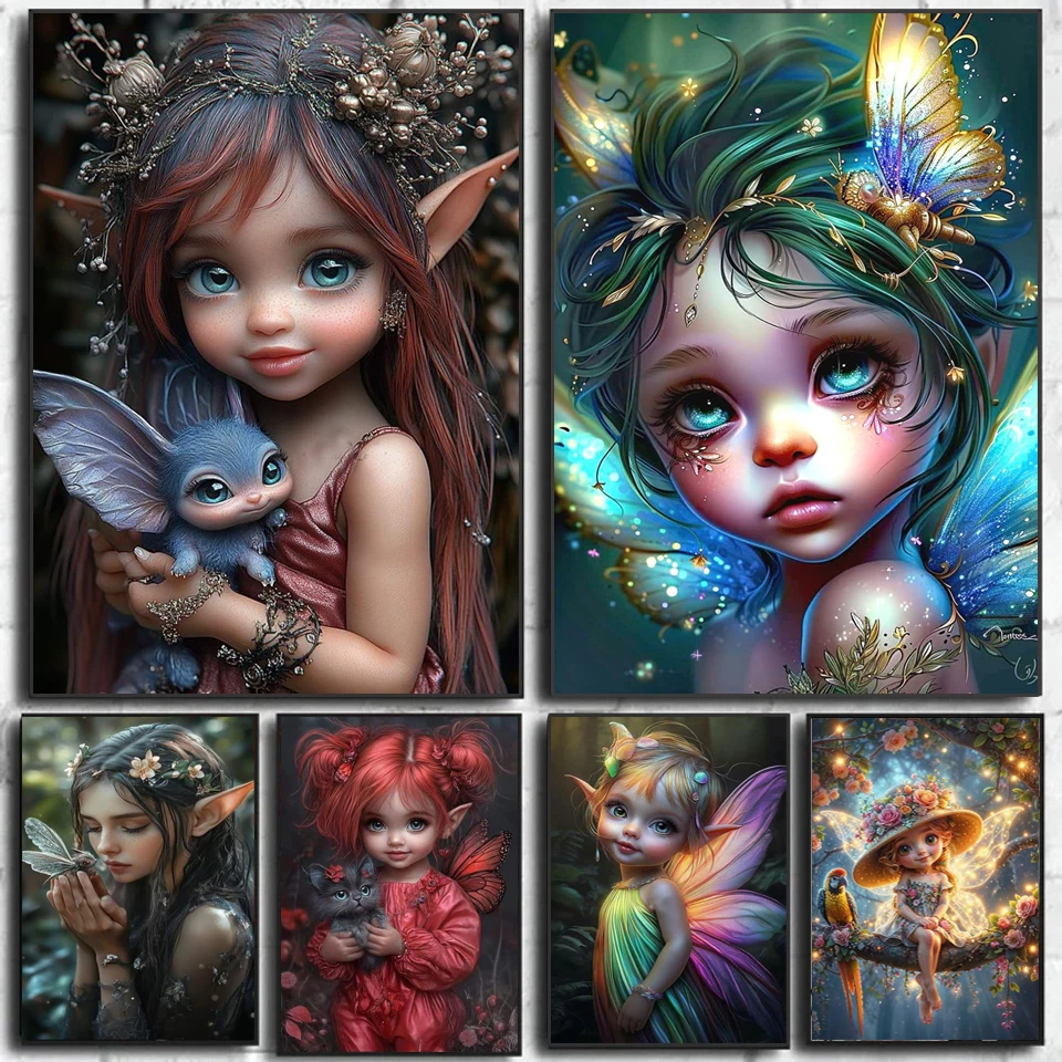 

Алмазная картина, новая коллекция, фантазия, эльф, девушка, 5D DIY, Алмазная вышивка, мозаика, наборы для вышивки крестом, украшение для дома, подарок