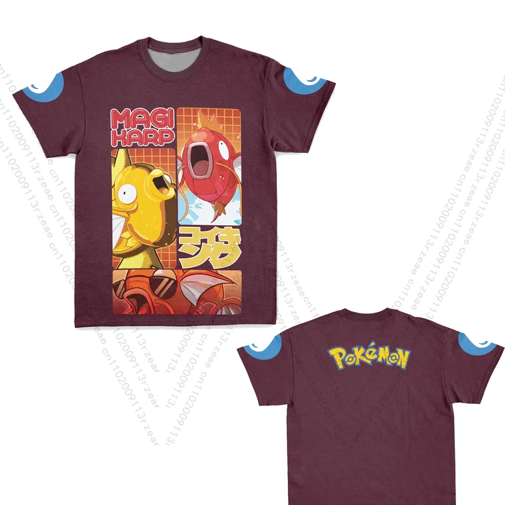 The Latest Magikarp Pokemon Japan Anime Tees Cosplay Men's Hip Hop Print Fashion Casual T-shirt Kid Quick Dry Streetwear T-shirt