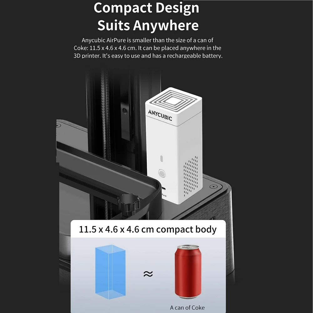 Peças de impressora 3d anycubic purificador de ar 2 pçs/lote impressoras 3d acessório para a série de fótons fótons m3 além de impressoras lcd 3d