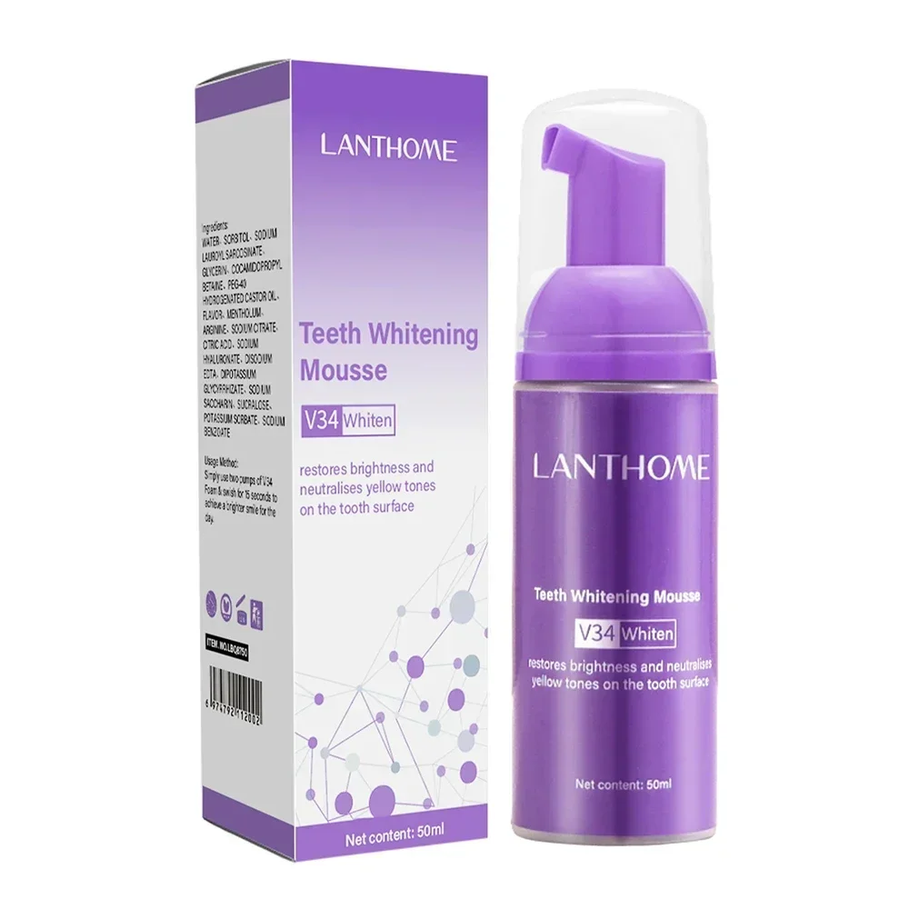 V34 Mousse 50ml Bleaching Zähne Mousse Tiefen reinigung Zigaretten flecken effektive Bleaching Zahnpasta gelbe Zähne entfernen