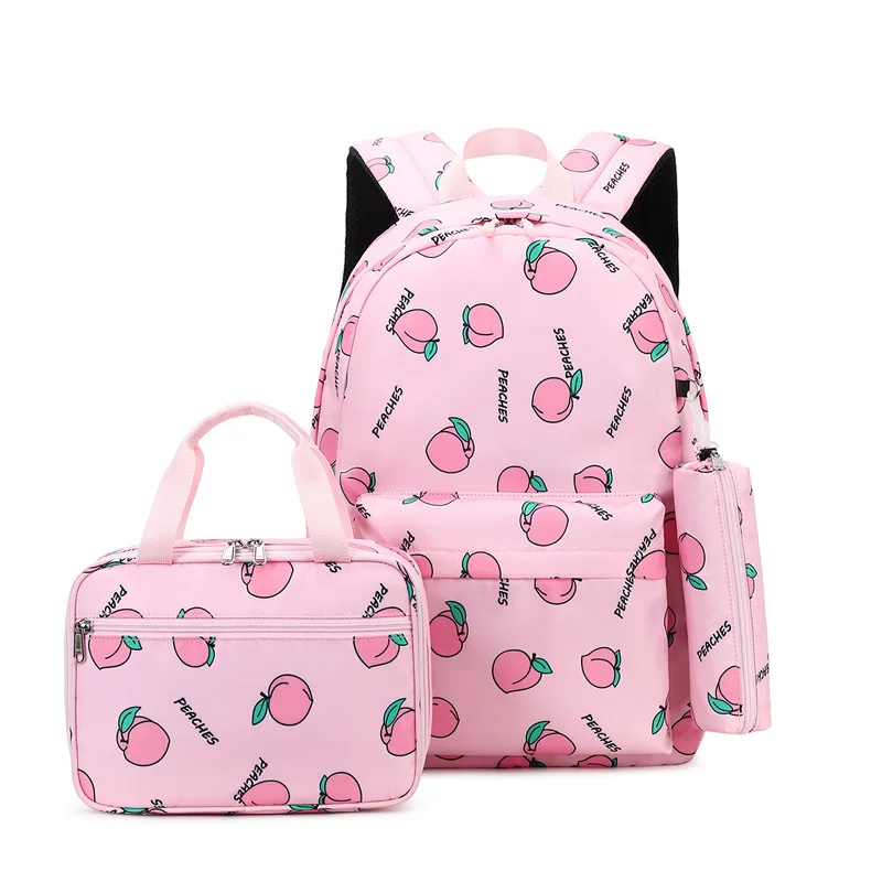 

3 Pcs Set Children's Backpacks Cute School Bag for Teenager Girls Waterproof Student School bags With Lunch bag Pencil Case