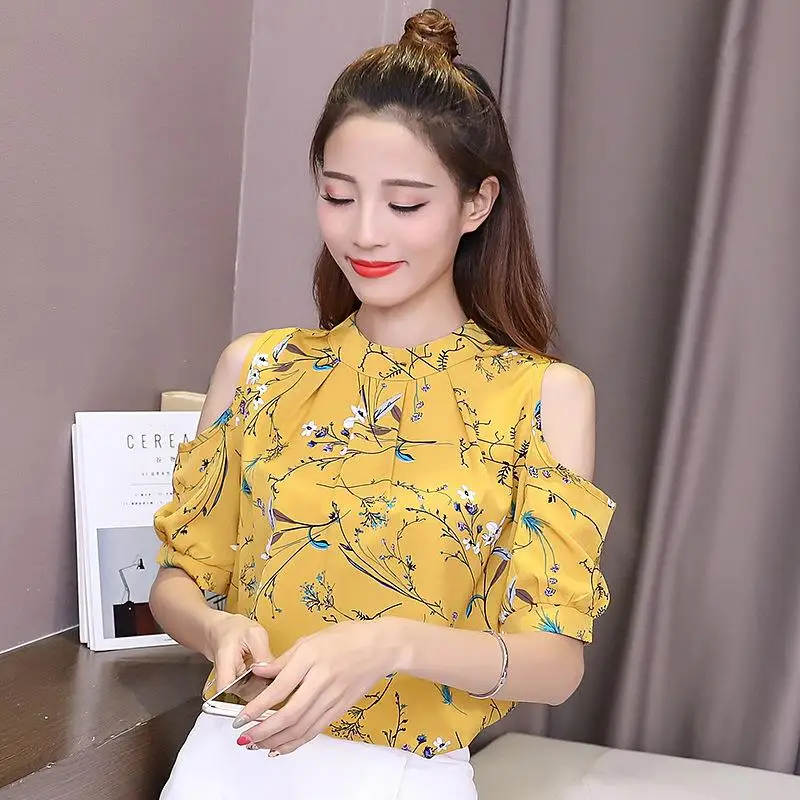 

Off-Shoulder Top with Half Sleeves to Show off Weight And Thin Hollow out Insert Shoulder Sleeve Women's Fashion plus Size