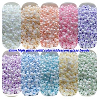 Super Excellent 4mm High Brightness Pearl Macron Solid Color Illusion Glass Bead Handmade DIY Bead Bracelet Necklace Accessories