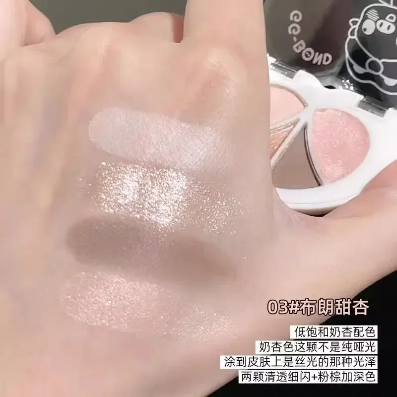 JILL LEEN Four Color Crouching Silkworm Eyeshadow Disk Earth Color Shadow Sparkling Brightening Flash Low Saturation Makeup