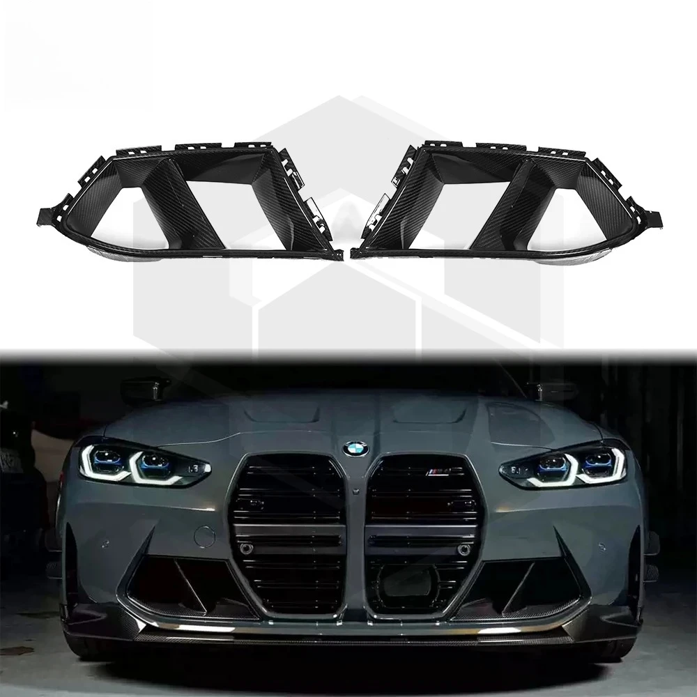 

Dry Carbon Fiber MP Style Front Vent Duct For BMW M3 G80 M4 G82 Front Bumper M Performance Air Vent Ducts Trim Replacement