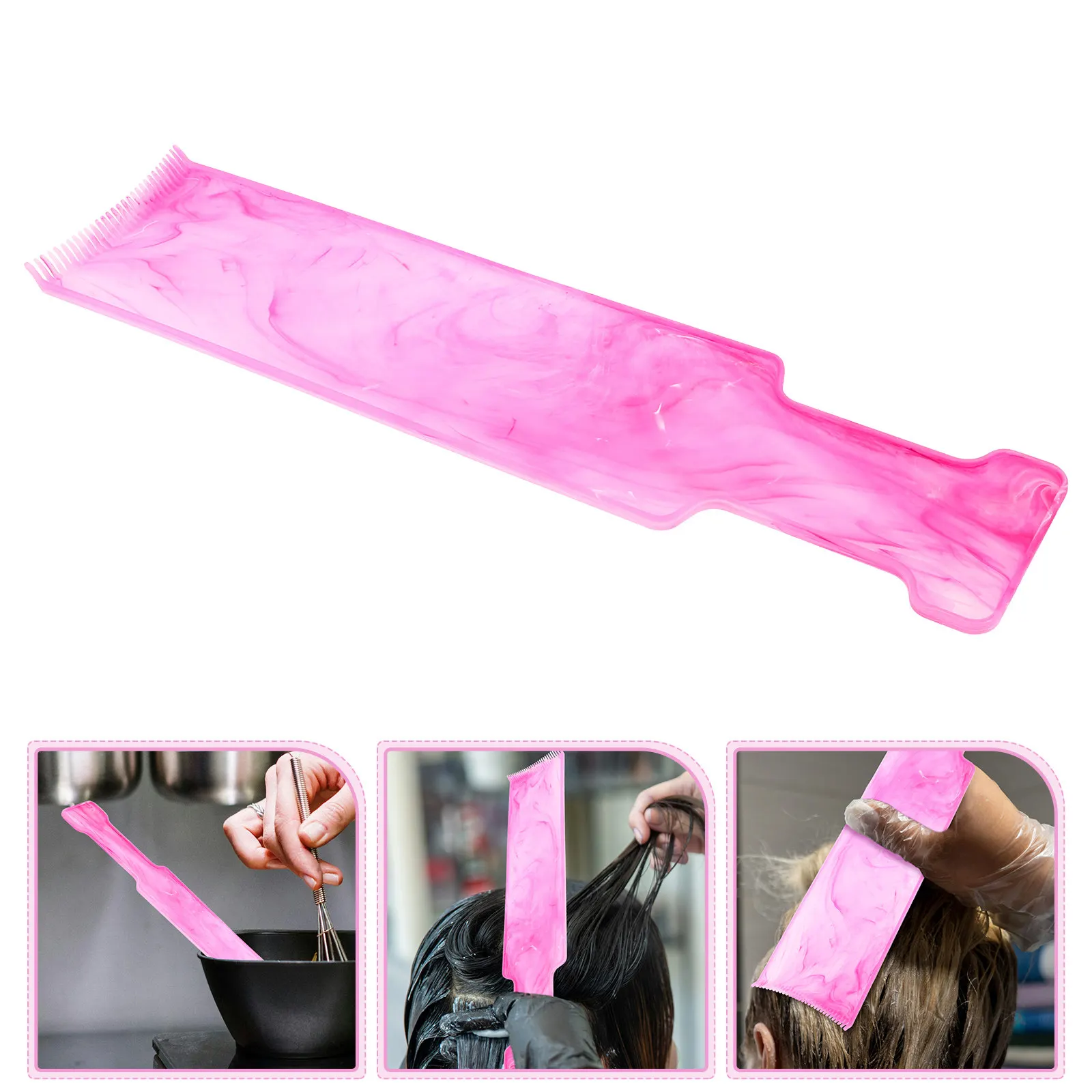 Plastic Hair Highlighting Board with Teeth Salon Grade Hair Coloring Paddle for Precise Dye Application Highlights Lowlights